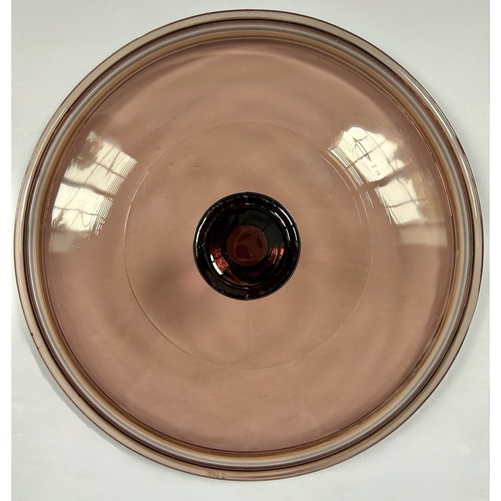 PYREX Vision Amber Glass Lid 8 Inch Round 623C Vintage Corning USA Replacement